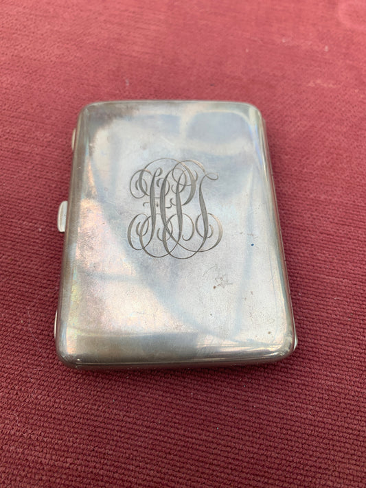 Antique Metal Cigarette Casewith Enameled Nymphsand Satyrs Scene