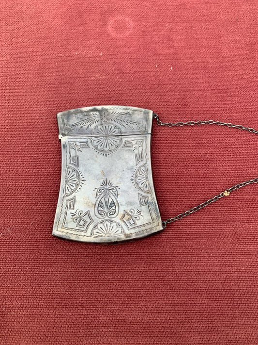 Antique Silver Aesthetic Movement Engraved Calling Card Case