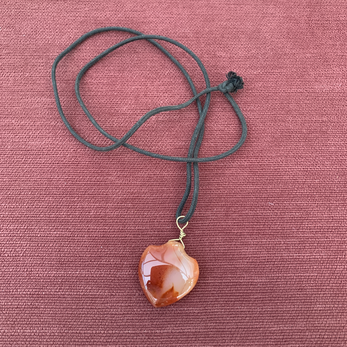 Carnelian Heart Pendant Necklace