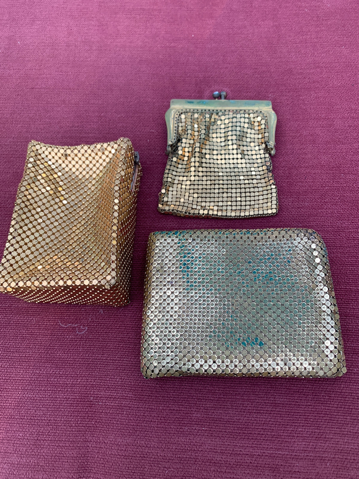 Collectionof Vintage Whitingand Davis Gold Tone Mesh Wallet Cigarette Caseand Change Purse