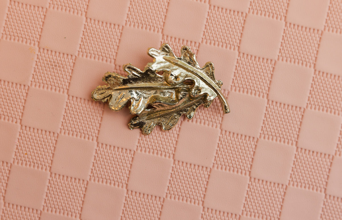 Vintage Silver Oak Leaves Brooch - Our Brooklyn Brownstone