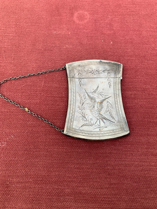 Antique Silver Aesthetic Movement Engraved Calling Card Case