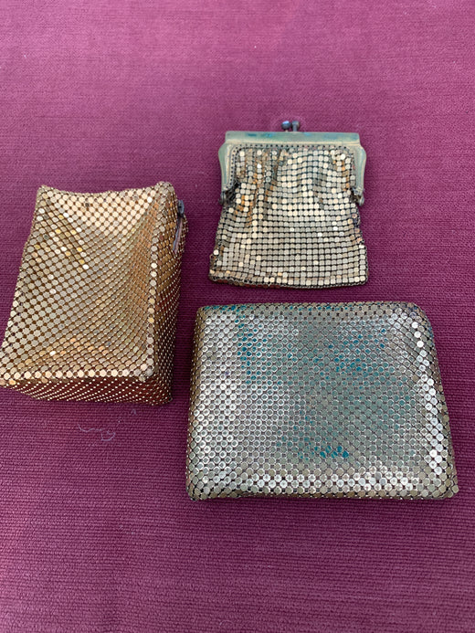 Collectionof Vintage Whitingand Davis Gold Tone Mesh Wallet Cigarette Caseand Change Purse