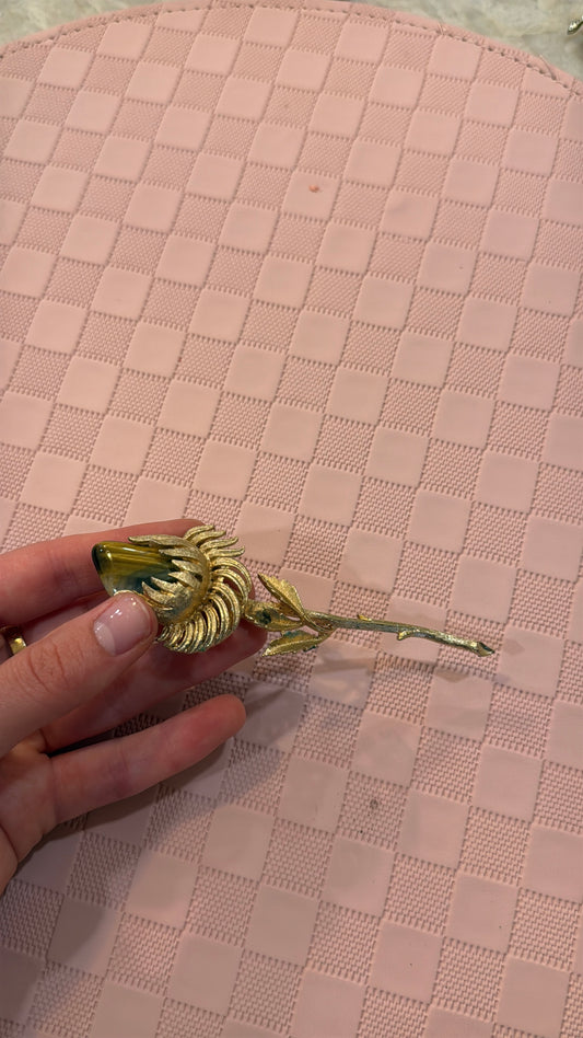 Vintage Gold Flower Brooch - Our Brooklyn Brownstone