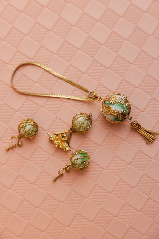Vintage Green Costume Jewelry Set - Our Brooklyn Brownstone