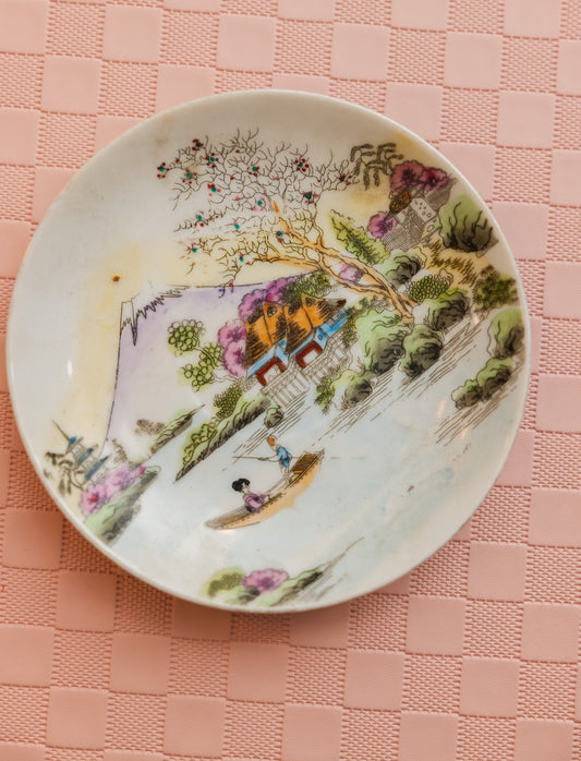Vintage Japanese Landscape Plate - Our Brooklyn Brownstone