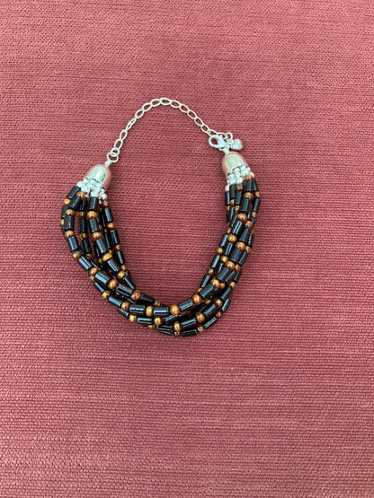 Jay King Multi Strand Blackand Gold Beaded Bracelet