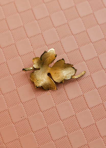 Vintage Gold Leaf Brooch - Our Brooklyn Brownstone