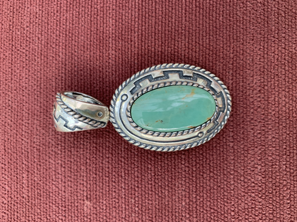 Native American Sterling Silver Pendantwith Multi Stone Inlay