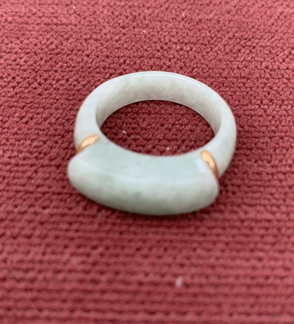 Natural a Grade Mosson Snow Jadeite Ring