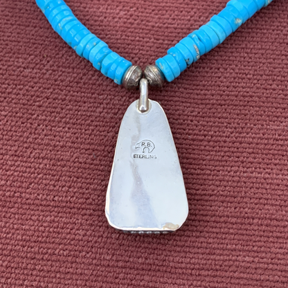 Navajo Style Turquoiseand Spinyoystersterlingsilvernecklace