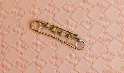 Vintage Floral Safety Pin Brooch - Our Brooklyn Brownstone