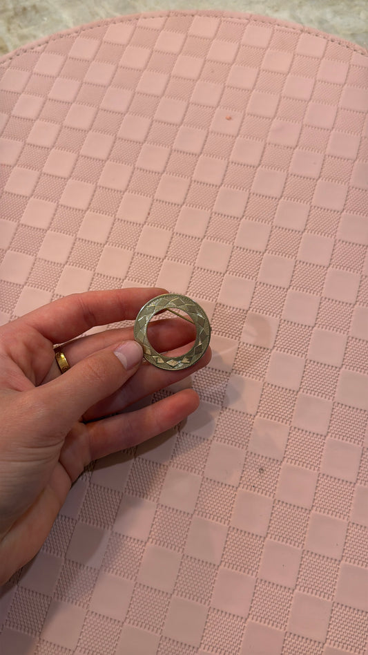 Vintage Silver Circle Brooch - Our Brooklyn Brownstone