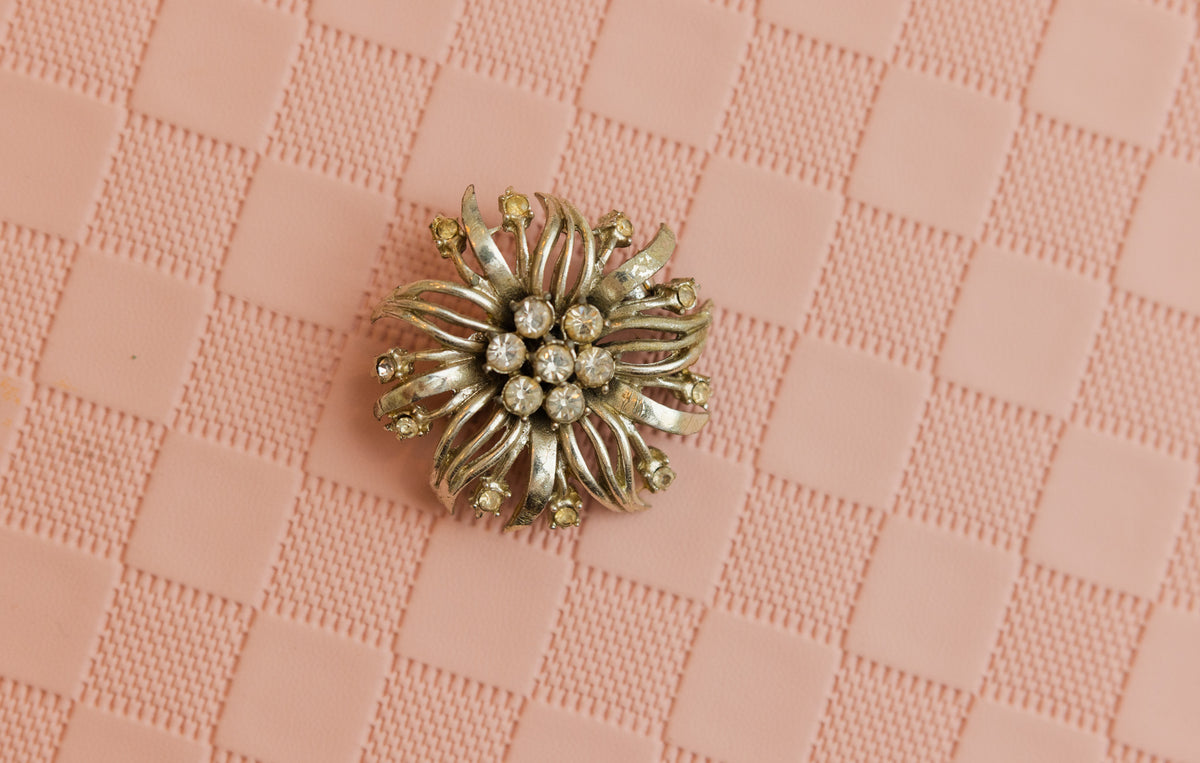 Vintage Silver Starburst Brooch - Our Brooklyn Brownstone
