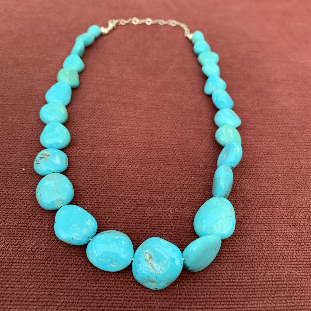 Turquoise Nugget Beaded Necklace