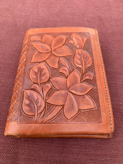 Vintage Artisan Crafted Floral Leather Wallet