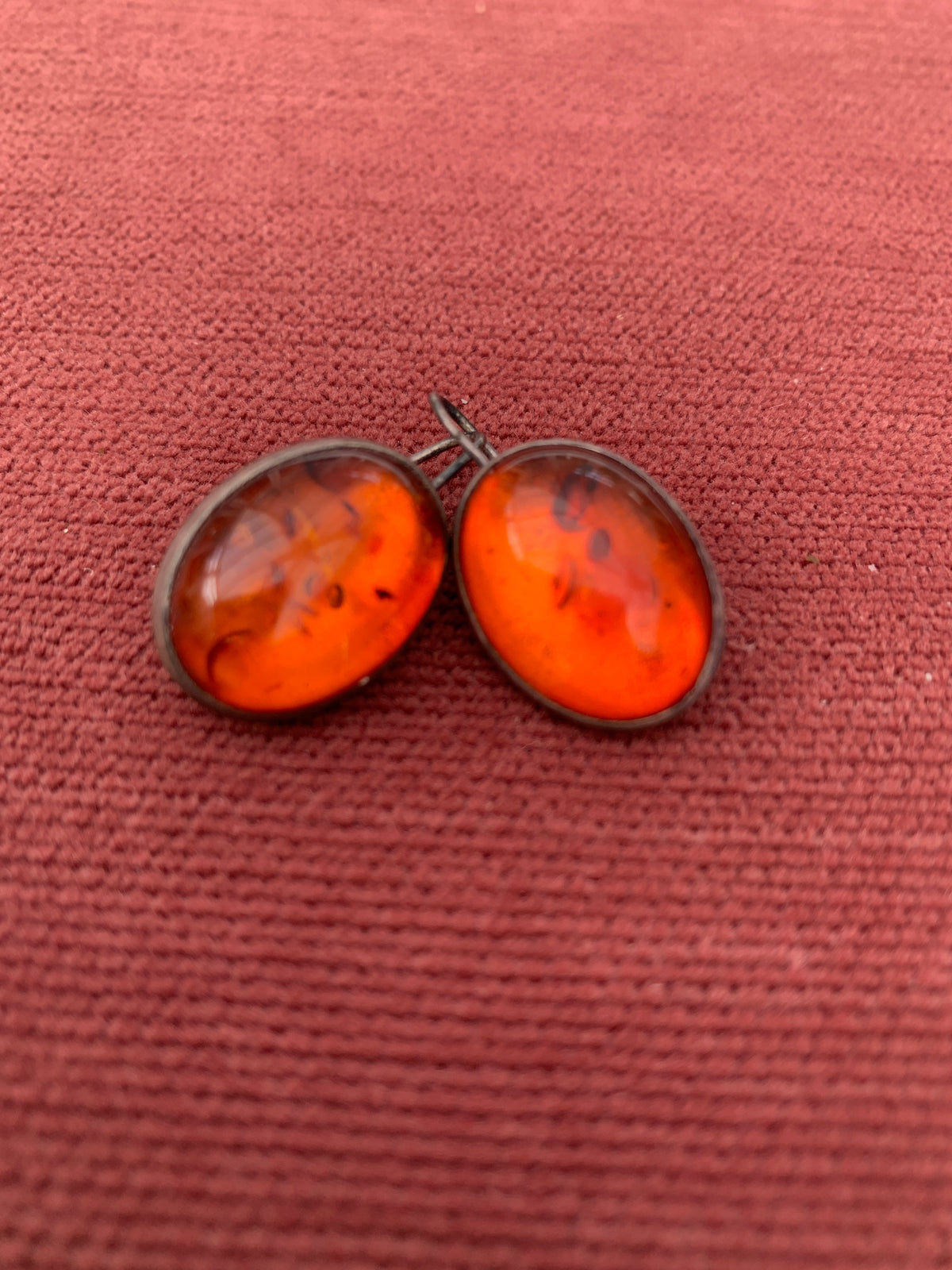 Vintage Baltic Amber Oval Earrings