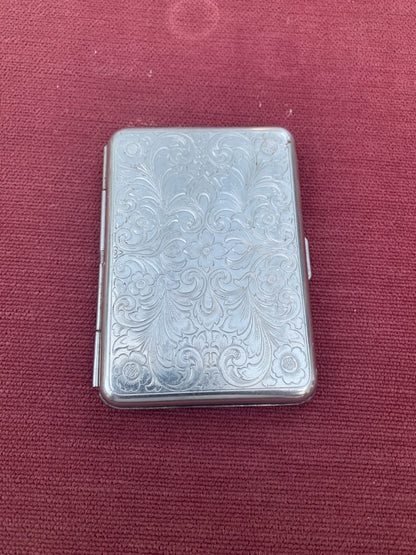Vintage Engraved Scroll Metal Pocket Caseor Card Wallet