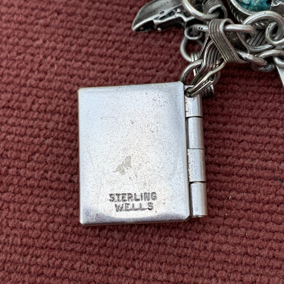 Vintage Sterling Charm Braceletwith Turquoiseand Various Charms