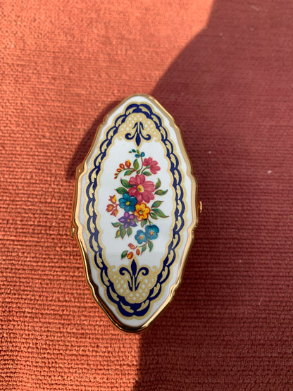 Vintage Stratton Lipview Lipstick Holderwith Floral Enamel Design