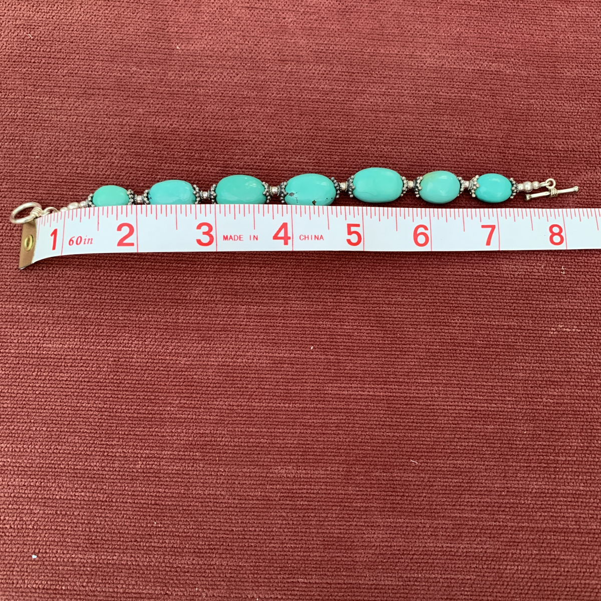 Vintage Turquoiseand Silver Beaded Bracelet